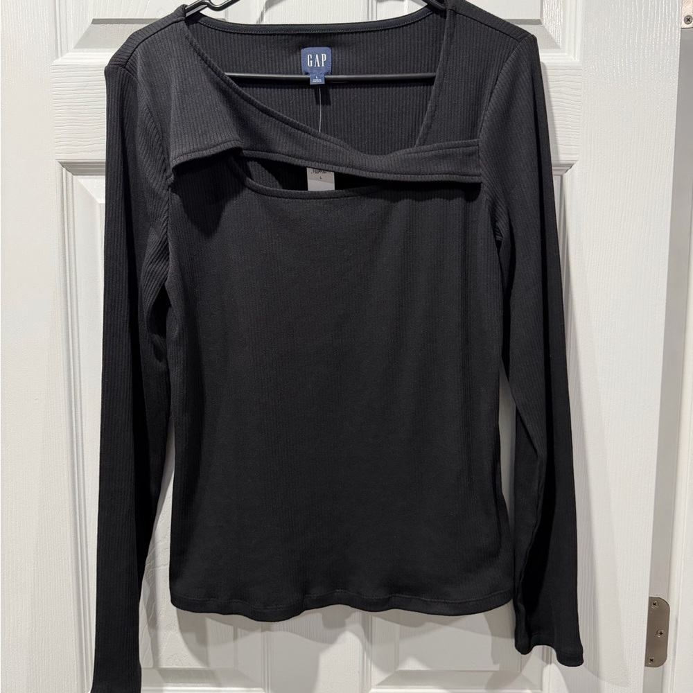 GAP Women's Stylish Black Long Sleeve Top